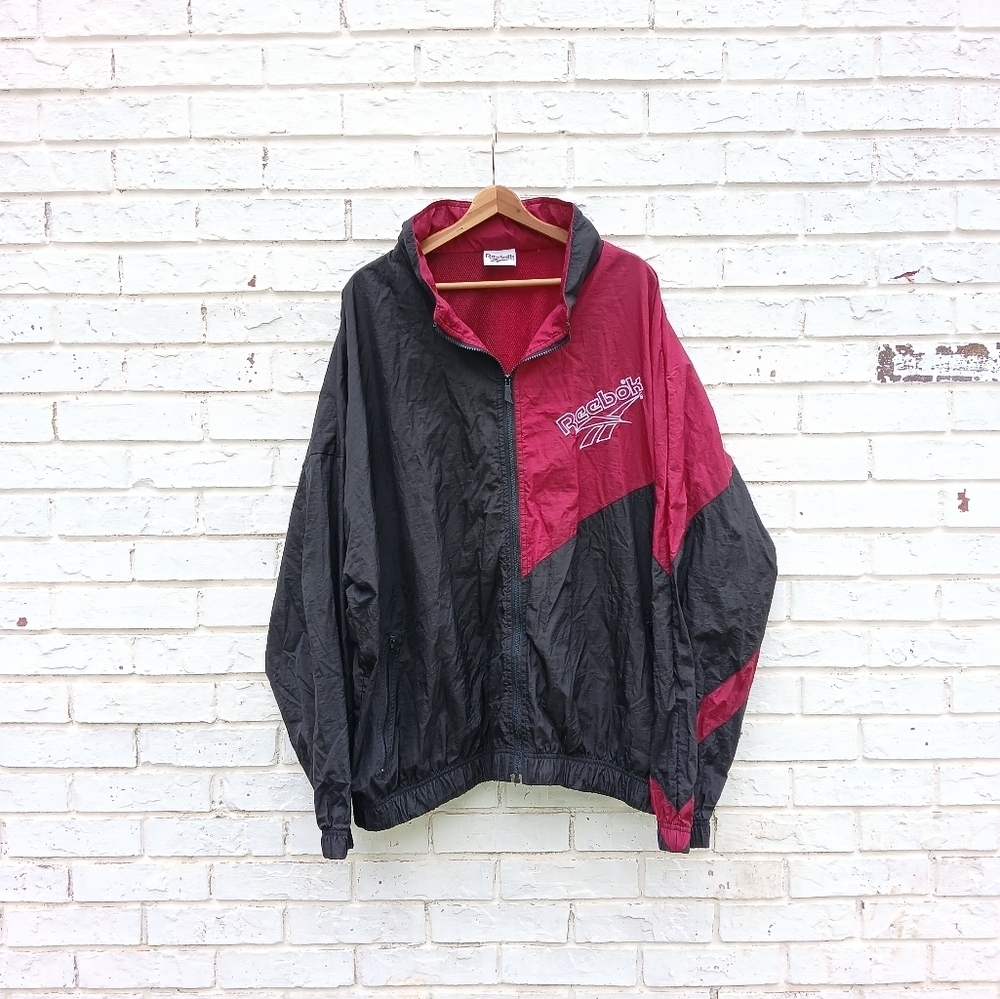 Vintage 90s Reebok Windbreaker Jacket Full Zip